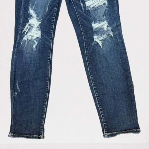 Judy Blue Boyfriend Fit Stretch Distressed Jeans Size 29 Dark Wash - Picture 5 of 10